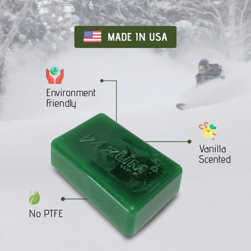 ZUMWax Iron-On Ski/Snowboard/Nordic/Cross-Country Wax, 140g, Made in USA, PFAS-free, 100% hydrocarbon wax.