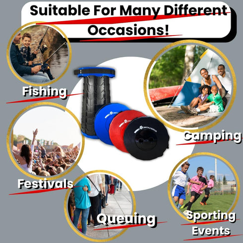 Smith & Barker 2025 Upgraded for Premium Telescopic Folding Stool for Adults and Children Outdoor Indoor Portable