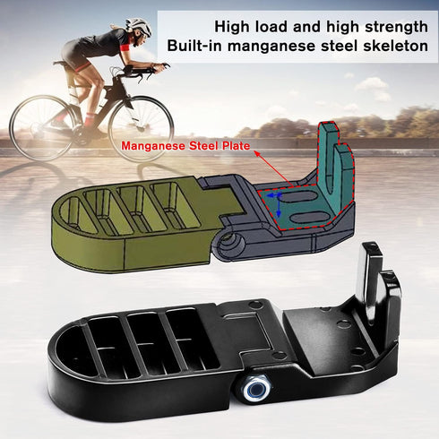 TOBWOLF 2PCS E-Bike U Slot Rear Pedals, 10MM / 14MM Aluminum Bicycle Foot Pegs for Mountain Bikes