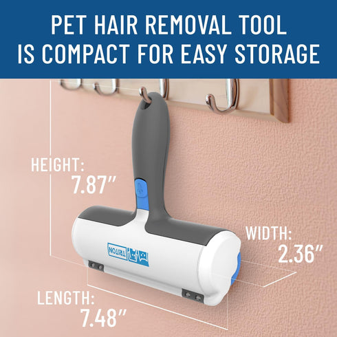 Triton Pet Hair Remover with Fur Trapping Compartment, Easy to Use Tool for Cat & Dog Hair Removal