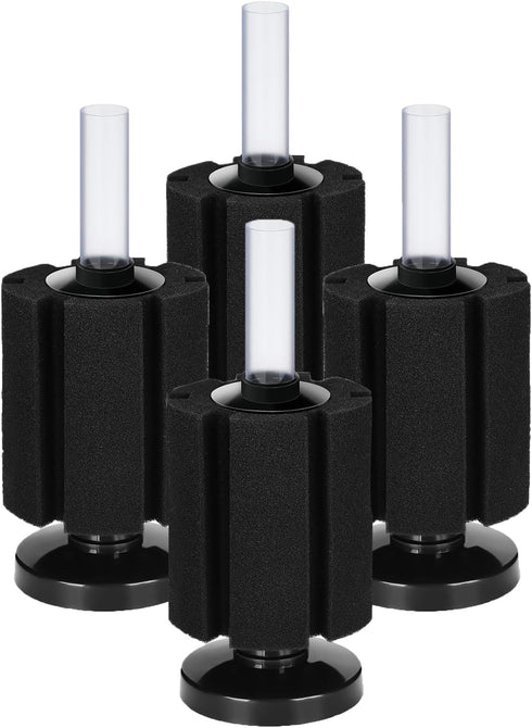 AQUANEAT Sponge Filter for Aquarium, Breeding Fry, Betta, Shrimp, Nano Fish Tank, 4pcs (M Large up to 50Gal)