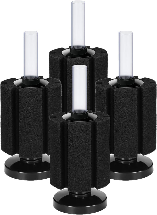 AQUANEAT Sponge Filter for Aquarium, Breeding Fry, Betta, Shrimp, Nano Fish Tank, 4pcs (M Large up to 50Gal)