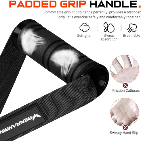 Gym Exercise Handles for Cable Machine Pulleys, Resistance Band, and Strength Trainer Accessories