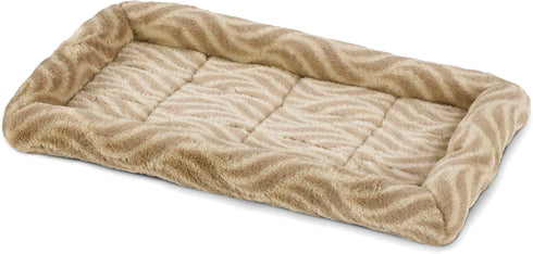 MidWest Homes For Pets QuiteTime Deluxe Wave Bolster Bed for Small Dogs, Easily Machine Wash and Dry, Tan, 22";