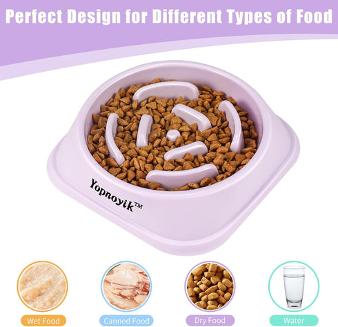 Slow Feeder Dog Bowls, Anti-Slip Maze Puzzle Feeding Bowls, Interactive Dog Food Bowls for Small and Medium Dogs and