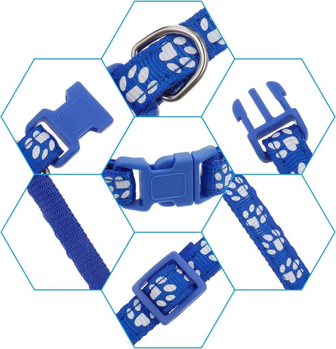 12 Pack Puppy Collars - Adjustable Soft Nylon ID Collars for Newborn Litter Puppies