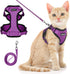 Dooradar Cat Harness and Leash Set, Adjustable Escape Proof Kitten Vest Harness for Walking, Soft Breathable Mesh,