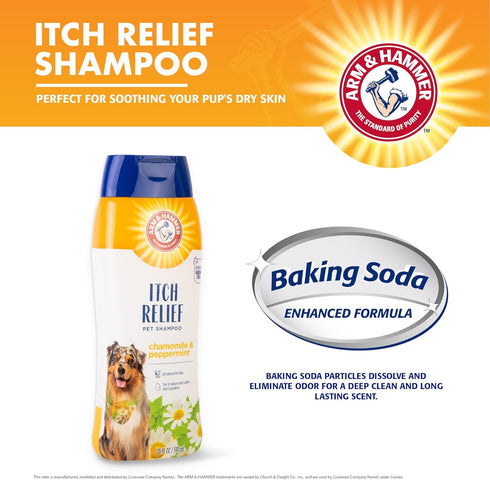 Arm & Hammer for Pets Itch Relief Shampoo, 20oz Chamomile and Peppermint Scent, Free of Sodium Lauryl Sulfate