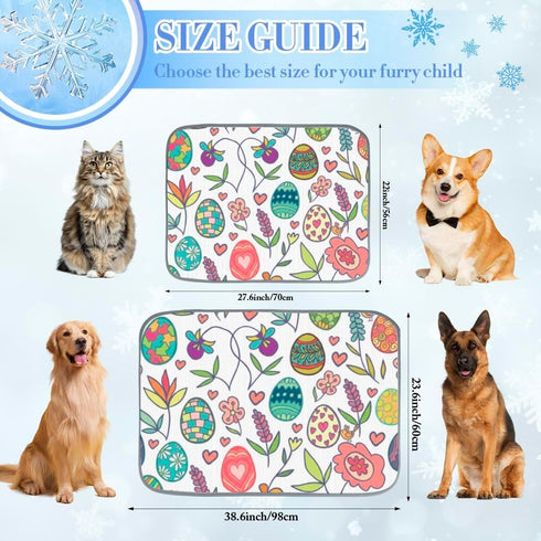 imiBBWQu Summer 27" 22" Dog Cooling Mat Easter Eggs Dog Cool Mat Washable Pet Cooling Ice Bed Puppy Crate Pads Non-Slip