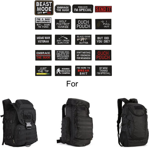 WZT 20 Pieces Funny Tactical Military Morale Patch Set for Caps, Bags, Backpacks, Clothes, and Tactical Gears (Navy)