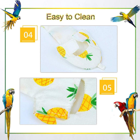 QBLEEV Bird Diaper Cockatiel Clothes Flight Suite, Reusable Parrot Nappy with Waterproof Inner Layer, Cute Pigeon Pants