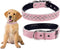 Adjustable Rhinestones Pet Dog Collars - Sparkly Crystal Studded Genuine Leather for Small and Medium Dogs - 1" Wide