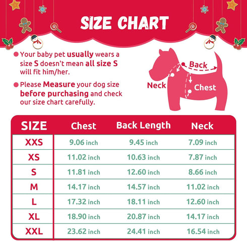 Dog Christmas Sweater Cute Snowman Costume for Small Medium Large Dogs - XXS, Red Green Stripe Snowman