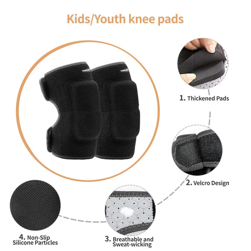 Knee Pads Elbow Pads Set for Kids, Youth Adjustable Protective Sets for Riding, Rollerblading, Skating