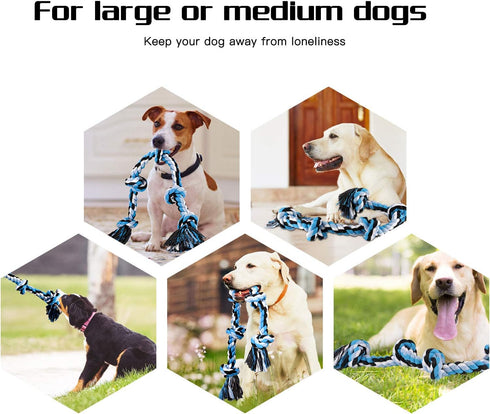 Bmag Dog Rope Toys for Aggressive Chewers, Heavy Duty Twisted Rope Toy for Medium Large Dogs