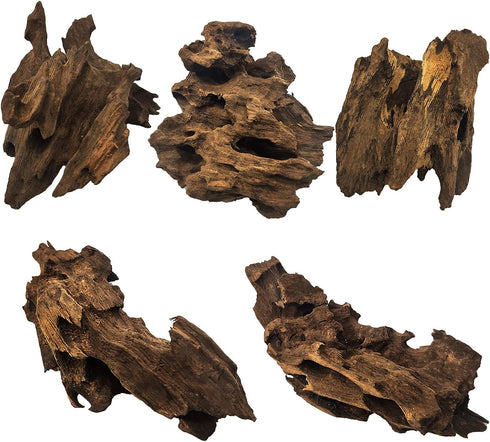 Hamiledyi Natural Driftwood for Aquarium Decor, Sinkable Reptile Wood Branches for Fish Tank Habitat