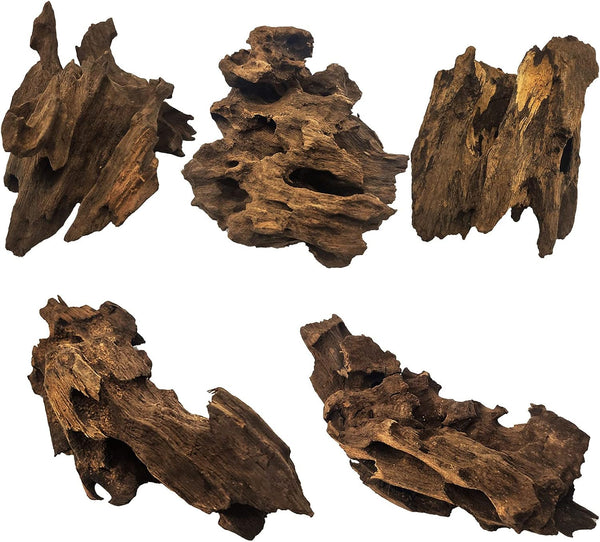 Hamiledyi Natural Driftwood for Aquarium Decor, Sinkable Reptile Wood Branches for Fish Tank Habitat