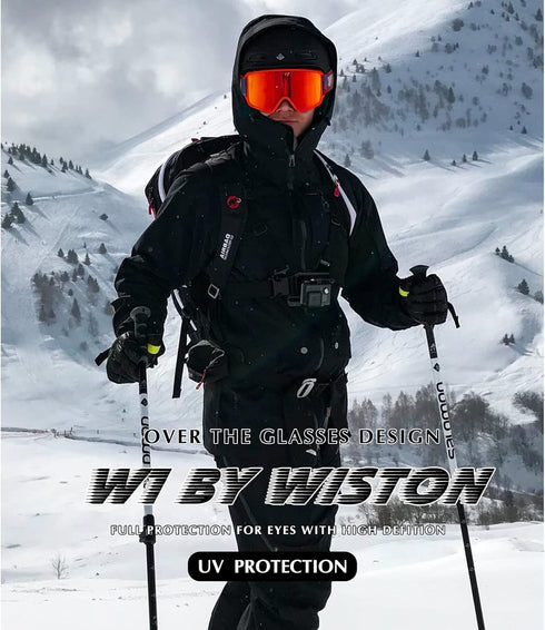WISTON Ski Goggles, OTG Snow/Snowboard Goggles for Men, Women & Youth, 100% UV Protection