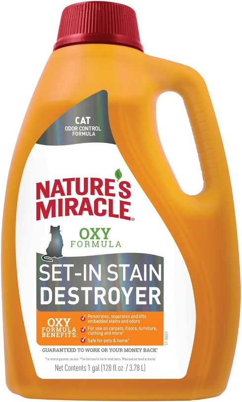Nature's Miracle Just for Cats Oxy Stain and Odor Remover, RED 128 Fl Oz (Pack of 1)