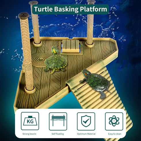Tfwadmx Turtle Basking Platform, Floating Turtles Pier Dock for Aquarium Decoration