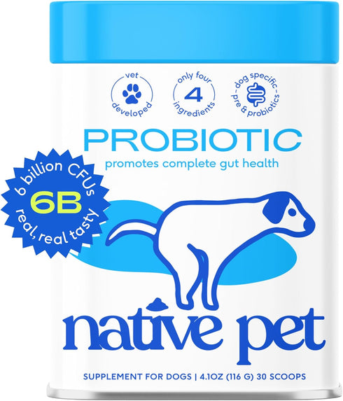 Native Pet Probiotic for Dogs - Vet Created Probiotic Powder for Digestive Issues, 232 Gram