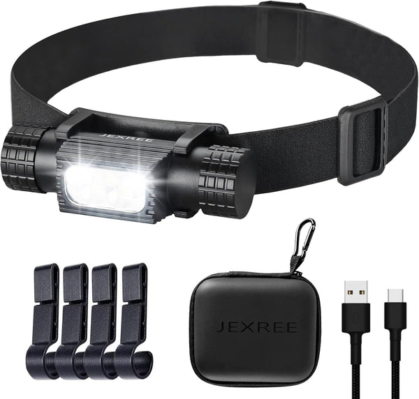 LED Headlamp 1200 High Lumen Rechargeable Super Bright with 7 Modes for Adults Hiking Running Camping Gear