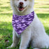 Purple Camo Dog Bandana, Adjustable Dog Collar with Quick Release Buckle, Classic Triangle Scarf (Multiple Sizes