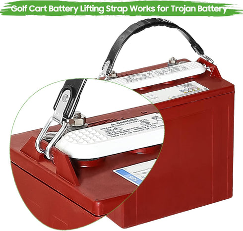 10L0L (1 Golf Cart Battery Lifting Strap Works for Trojan Deep Cell Batteries, Universal Deep Cell Battery Carrier