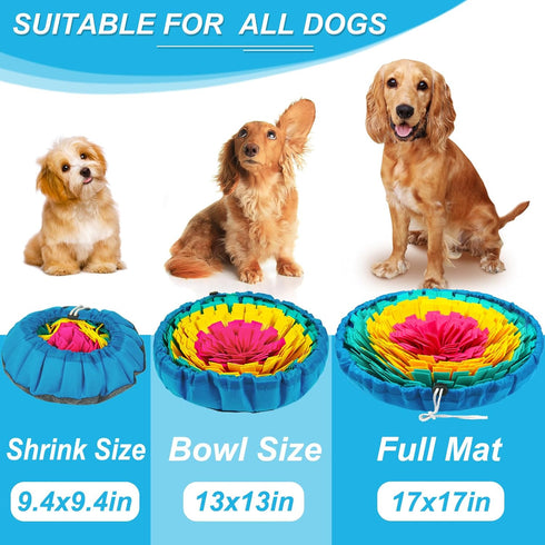 Vivifying Snuffle Mat for Dogs, Adjustable Dog Puzzle Toys Sniff Mat, Interactive Enrichment Toys for Slow Eating