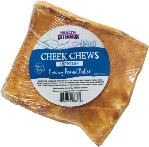 Health Extension Cheek Chews Dog Treat, Non-GMO, Rawhide Free, Durable Training Treats for Dogs & Puppies