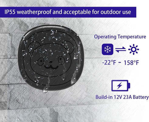 IP55 950 55 5 (1 2 Wireless Doorbell, Dog Bells for Potty Training Waterproof Doorbell Chime Operating at Feet