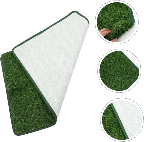 Pet Mat Dog Grass Pad with Tray - Reusable Pee Pads and Artificial Grass for Pets