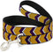 Dog Leash, Chevron Weave Gold Purple White, 6 Feet Long, 0.5 Inch Wide