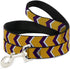 Dog Leash, Chevron Weave Gold Purple White, 6 Feet Long, 0.5 Inch Wide