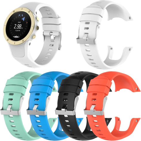 Replacement Soft Silicone Wristband Strap for Suunto Spartan Trainer Wrist HR, with Metal Buckle