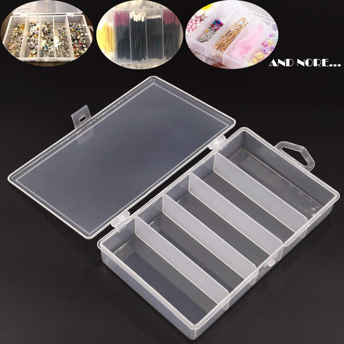 Honbay Clear Visible Plastic Fishing Tackle Storage Box - Jewelry Making Findings Organizer (M: 7"x4.3"x1.2")