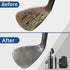 Golf Club Cleaner Brush & Golf Towel - Golf Groove Sharpener Tool with Spray Bottle & Retractable Clip