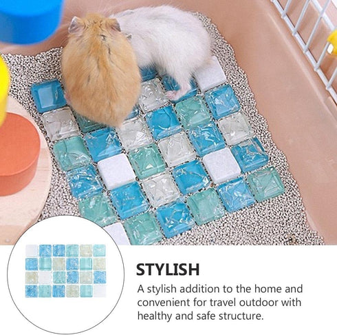 2pcs 10x6.5cm Sosoport Hamster Cooling Pads - Pet Cooling Stone Mat for Small Animals - Hamster Plate Small Animals