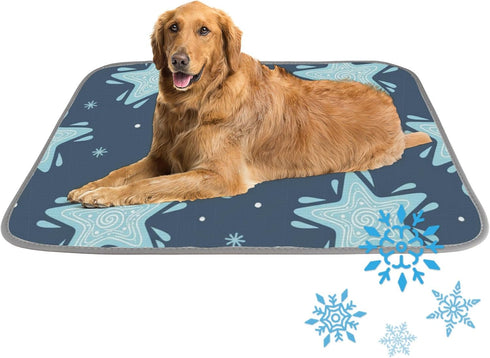imiBBWQu Cooling Dog Bed Star Blue Sky Pet Ice Pad Mat Washable Beach