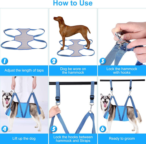 Hammock, Hammock Clippers/Trimmer/Nail Trimming, Dog Grooming Pet Grooming Harness for Dogs&Cats, Multi Restraint Bag