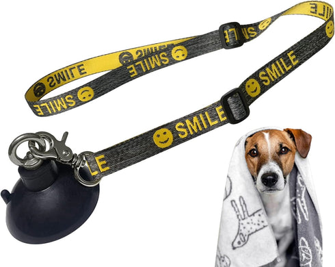 Dog Bathing Tether with Heavy Suction Cup - Grooming Tub Restraint Leash with Adjustable Collar for Shower