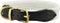 White Soft Genuine Rolled Leather Dog Collar, Brass Hardware, 12.5"-14" Neck Circumference