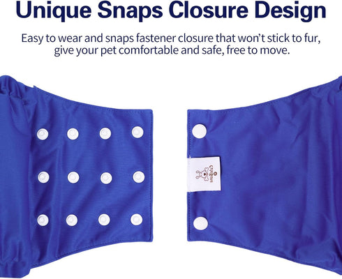 3pcs Pack KDM01L CuteBone Washable Dog Diapers Male with Snaps Reusable a Doggie Belly Band for Male Dogs Wraps
