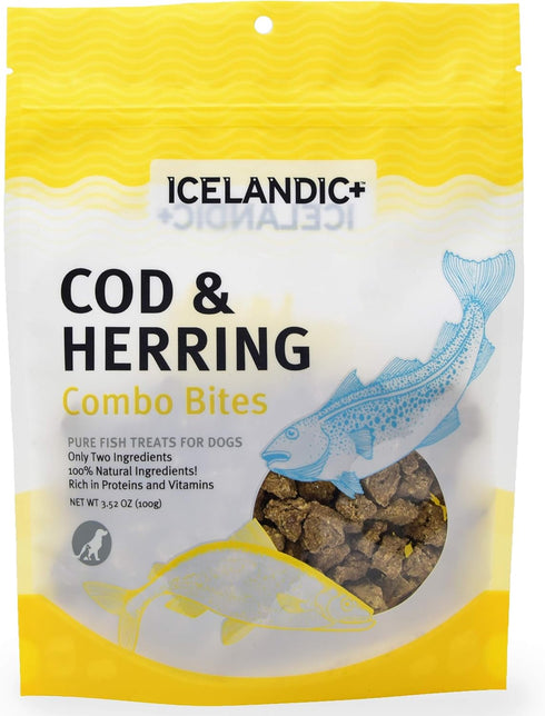 Icelandic+ Cod & Herring Combo Bites Dog Treat, 3.0-oz Bag
