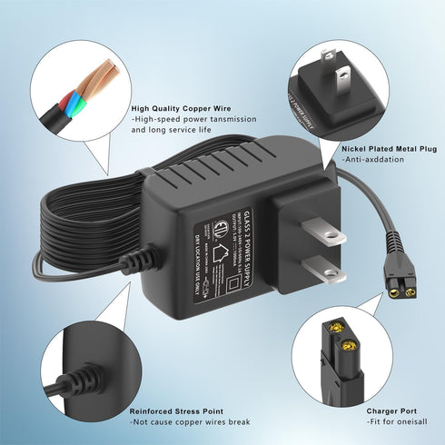 Replacement Charger - Compatible with oneisall Low Noise Dog Clippers, Charger Cord for SUPRENT Clippers
