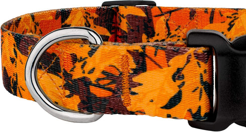 Country Brook Petz Deluxe Orange Sunset Camo Dog Collar - Made in The U.S.A. (1 Inch, Medium)