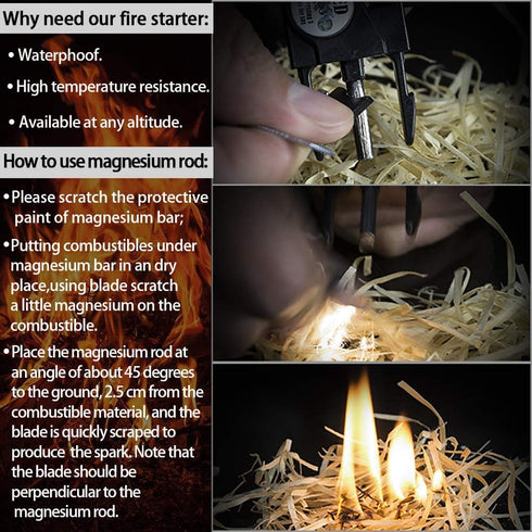 Survival Paracord Bracelet - 20 in 1 Tactical Survival Gear Set with Fire Starter, Waterproof SOS Light