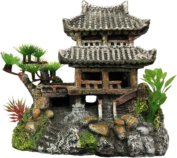 Multicolor Resin Castle Decorations, Eco-Friendly Aquarium Sculpture for Fish Tank Ornaments