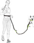Mile High Life Retractable Hands Free Dog 7FT Leash, Adjustable Waist Running Leash for Small Medium Large Dogs (Blue)