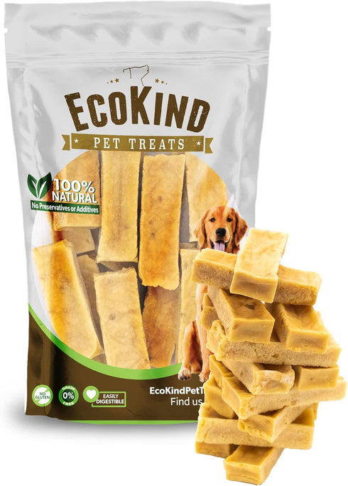 EcoKind Pet Treats Premium Gold Peanut Butter Flavored Yak Chews | All Natural Himalayan Dog Chew